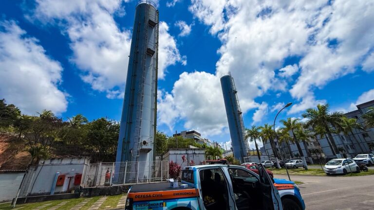 Defesa Civil realiza vistoria preventiva em reservatório de água em Lauro de Freitas